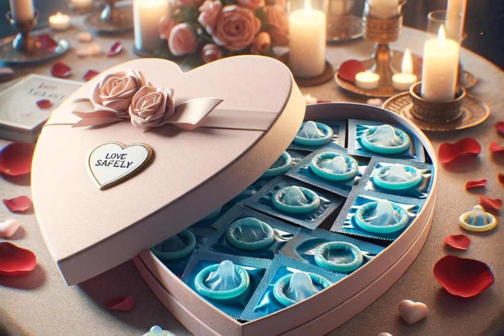 Презервативи в коробці у формі серця до Дня святого Валентина